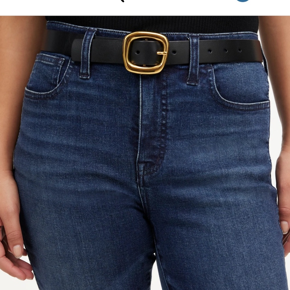 Madewell - sculptural buckle leather belt (worn once) - XS, waist - 25" - 26"